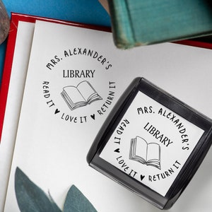 Custom Library Stamp, Personalized Library Rubber Stamp, Librarian Stamps, Gift For Teachers