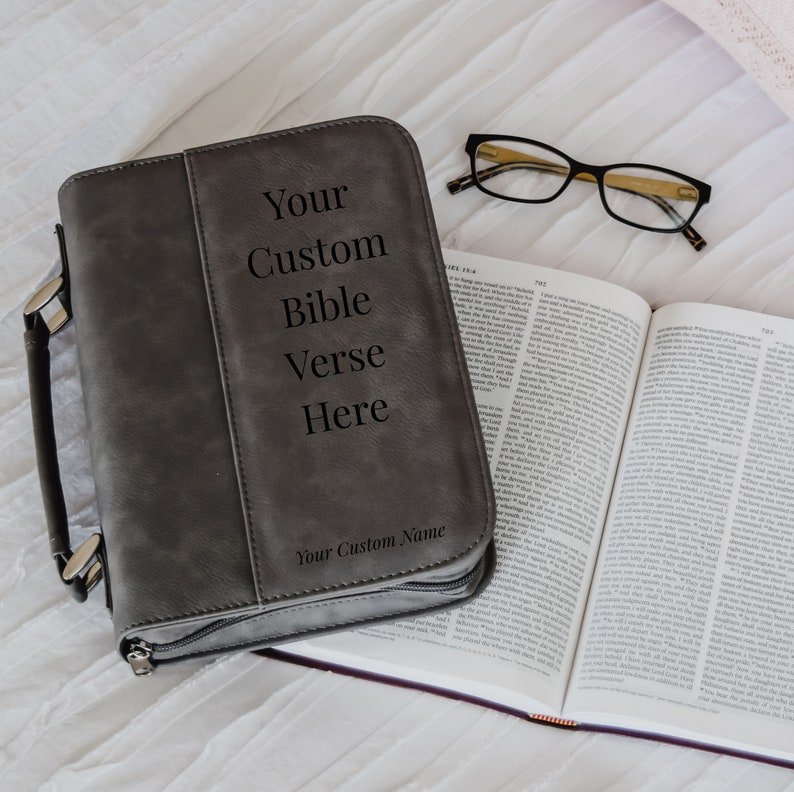 Customized Scripture Engraved Bible Cover Add A Custom Verse Etsy Canada