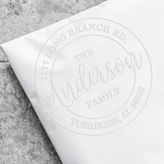 Trendy Script Embosser | Custom Address Embosser Stamp