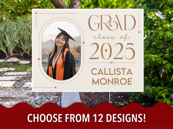 Custom Graduation Yard Sign | Personalized Class of 2025 Sign | Lawn Sign for High School and College Graduates