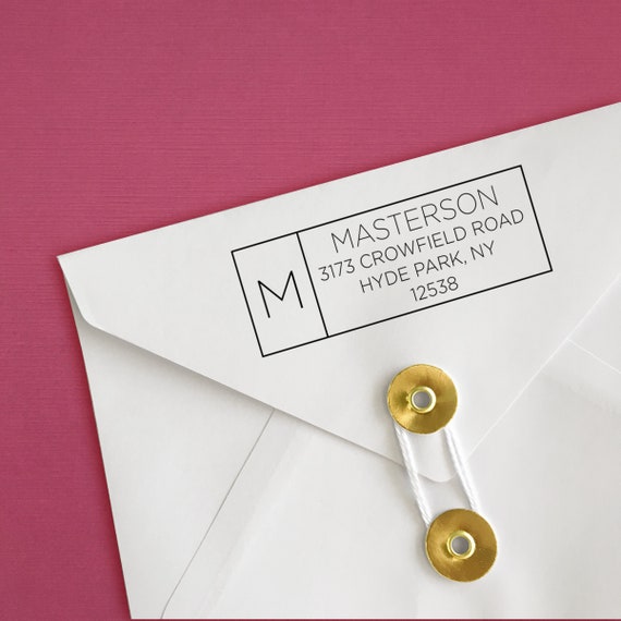 Custom Minimalist Monogram Family Address Stamp, Wilson Design Address Stamp, Self-Inking Return Address Stamps, Housewarming Gift Stamp\Mo