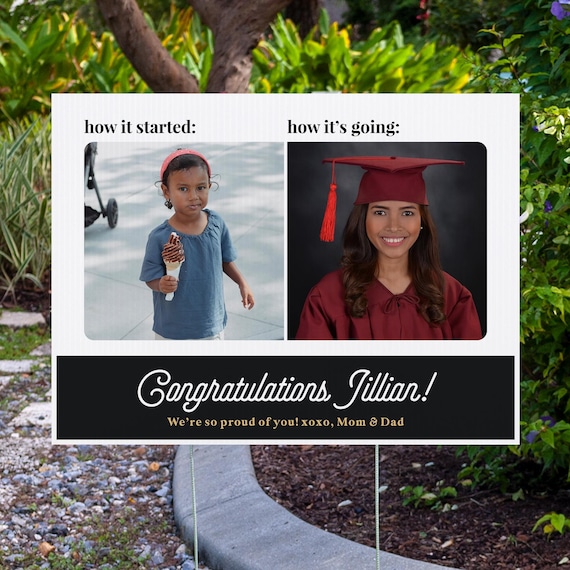 Graduation Yard Sign for 2025 Graduate, Personalized Sign for Graduation Decor, Class of 2025 Custom Lawn Sign, College and High School Grad