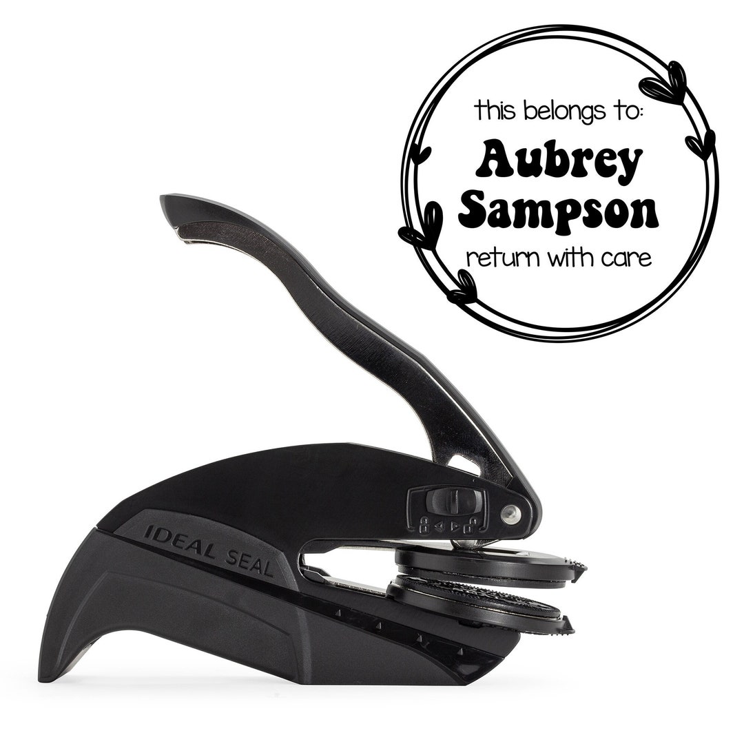 Custom Book Embosser, Library Book Stamp, Book Embosser Personalized