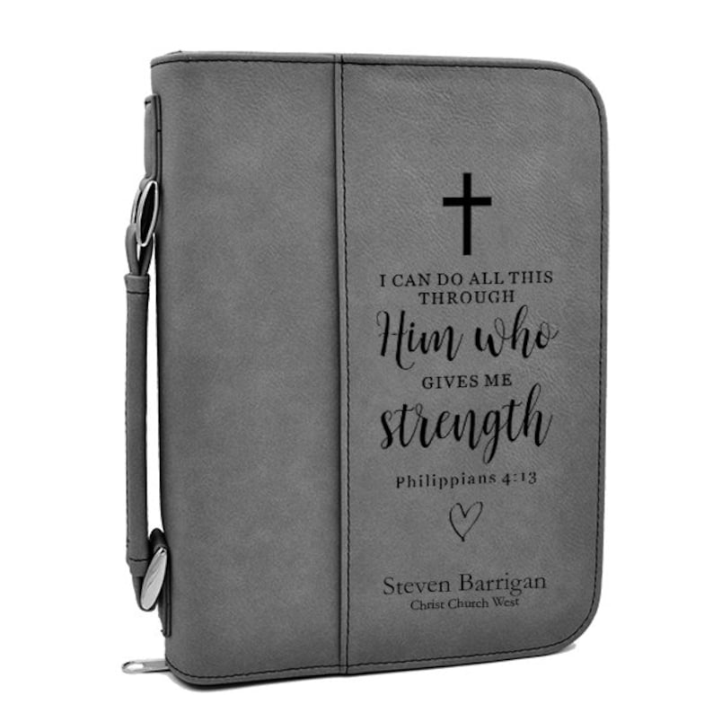 Custom Engraved Bible Cover With Handle Standard Size Etsy