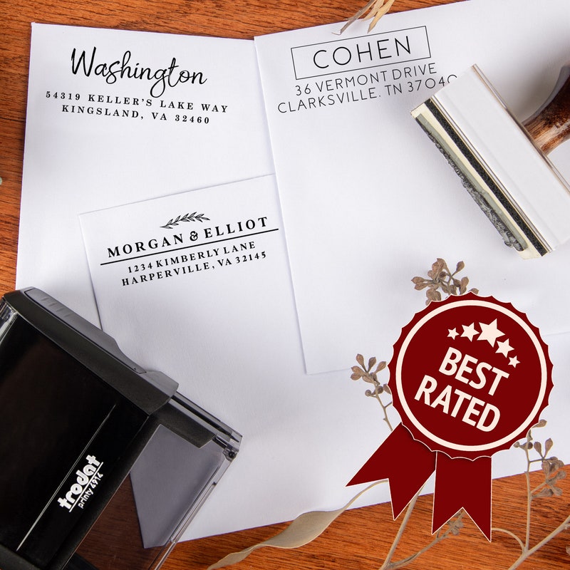 Personalized Self Inking Address Stamps Etsy