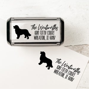 Bernese Mountain Dog Personalized Address Stamp | Custom Dog Return Address Stamp | Self Inking Stamp