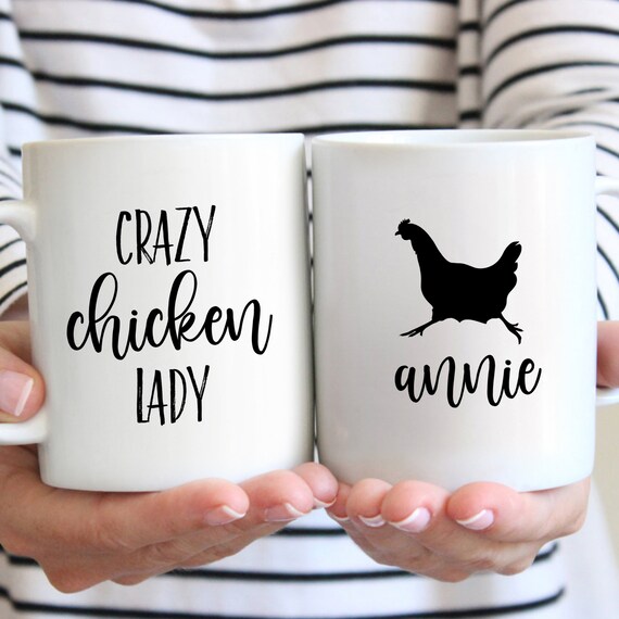 Crazy Chicken Lady Funny Double Sided Mug | Custom 11 Oz. Chicken Coffee Mug