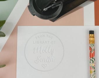 Personalized Book Embosser | From the Library of Heart