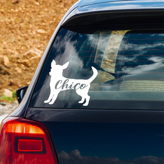 Personalized Chihuahua Vinyl Decal-  Add Your Dogs Name - Gifts for Chihuahua Dog Moms