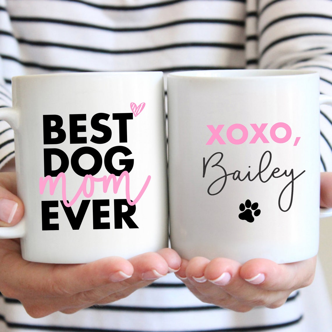 Best Dog Mom Ever Double Sided Mug Custom 11 Oz. Dog Mom Etsy