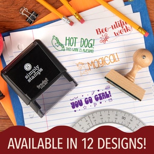 Custom Teacher Stamp | Rubber Classroom Stamp | Teacher Gifts | Choose Your Design