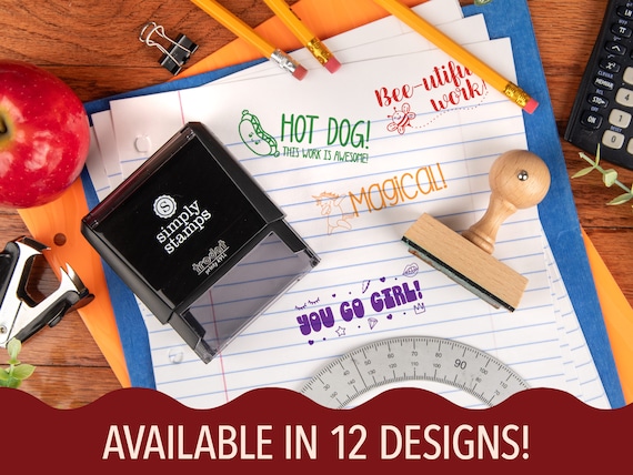 Custom Teacher Stamp | Rubber Classroom Stamp | Teacher Gifts | Choose Your Design