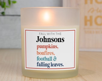 Fall with the Family Personalized Soy Candle | Custom Fall Candle