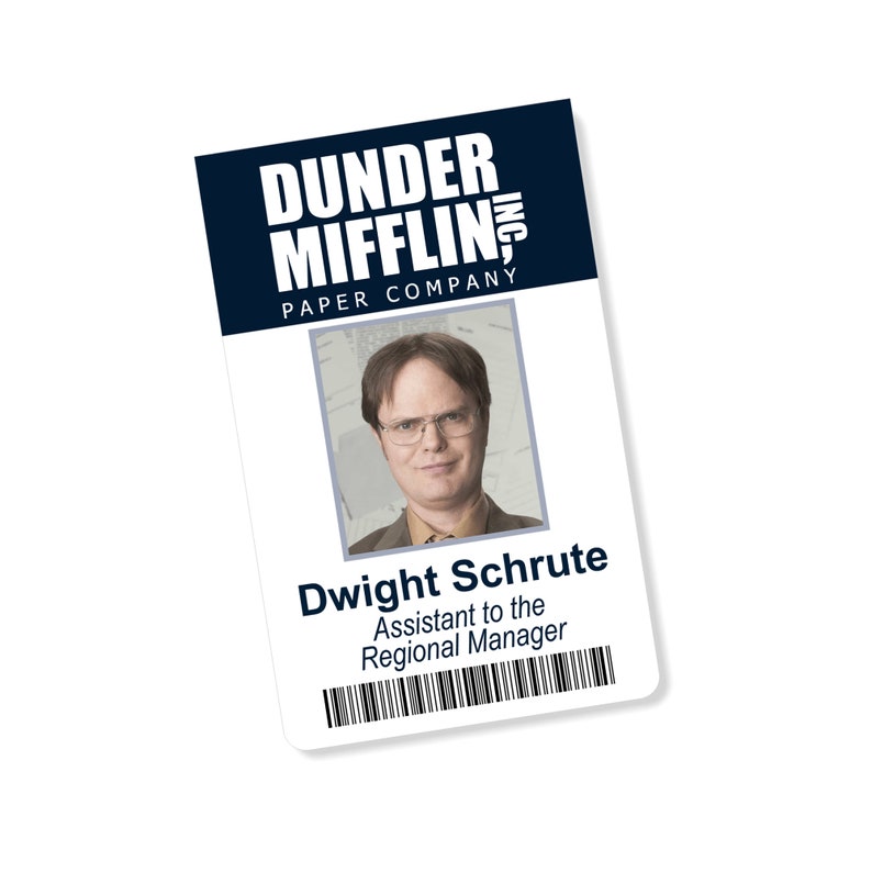 dwight-schrute-dunder-mifflin-photo-id-the-office-id-badge-etsy