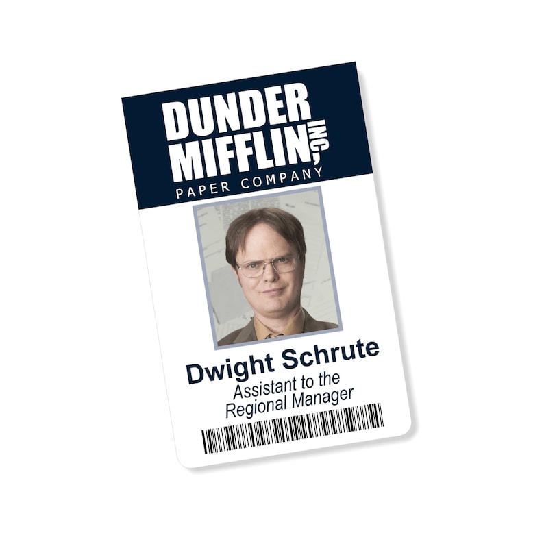 dwight-schrute-dunder-mifflin-photo-id-the-office-id-badge-etsy