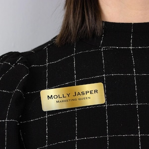 Custom Name Tag, Plastic Engraved Name Badge, Company Name Tags for Work, Magnetic Backing Custom Name Badge, Multiple Color Options