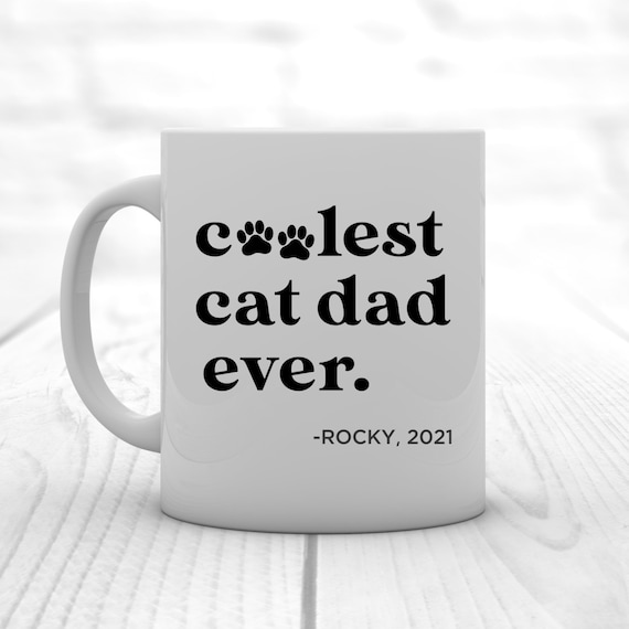 Coolest Cat Dad Ever Personalized Mug | Custom Coffee Mug for Cat Lovers