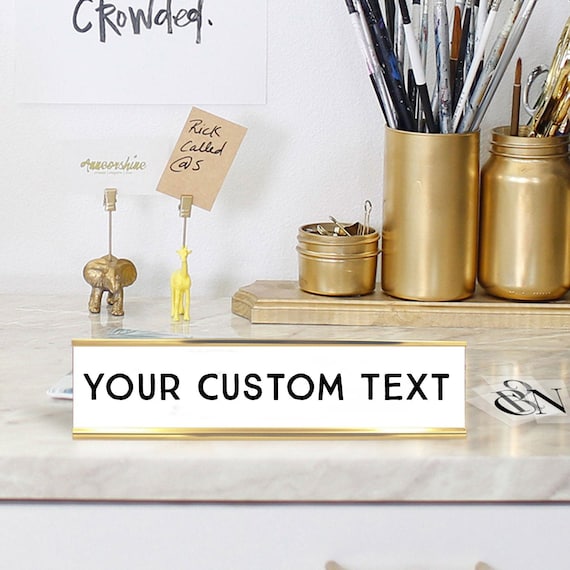 Custom Engraved Deskplates | Personalized Name Plate | Choose Your Color Desk Plate