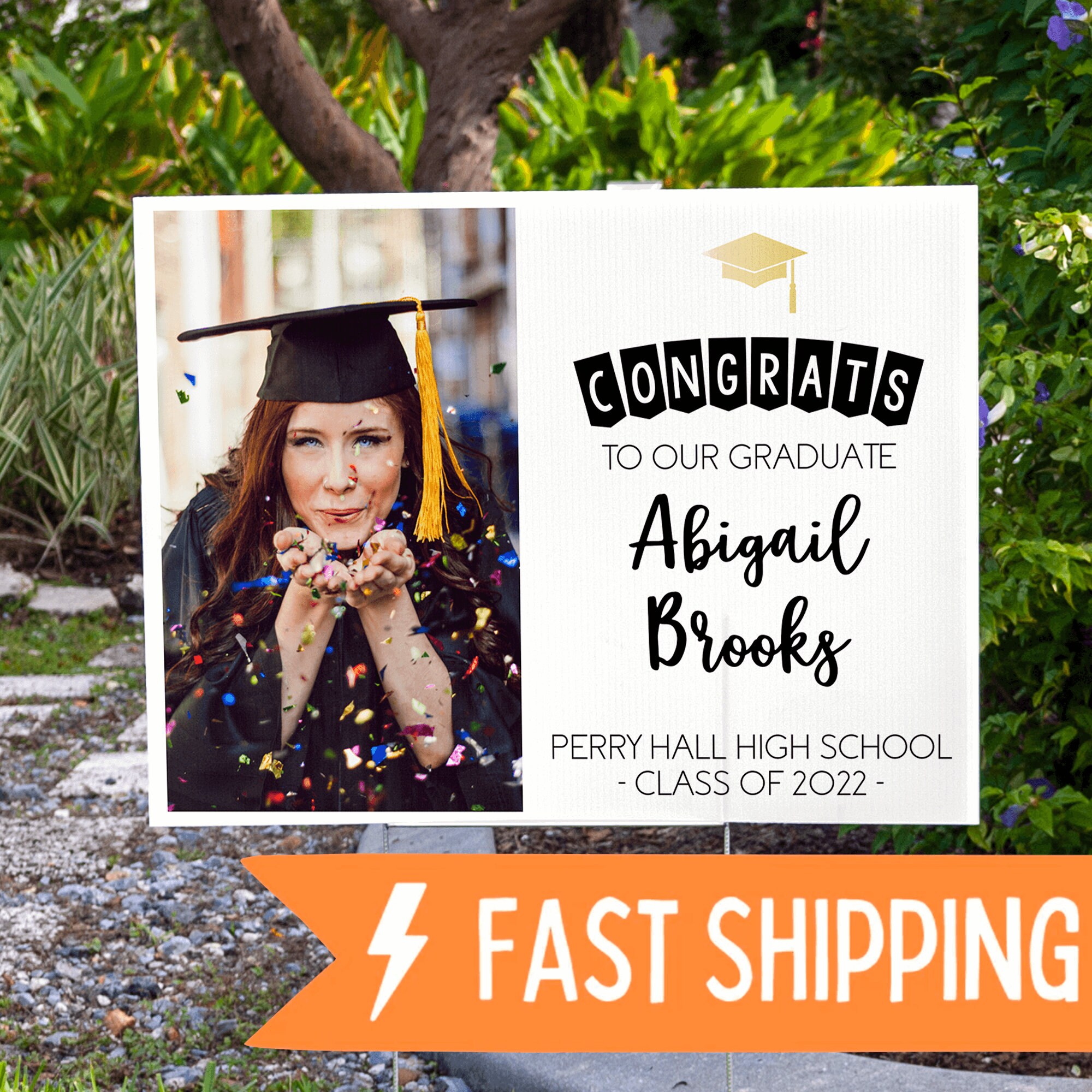Graduation Yard Signs 2022 with Photo 2 Pack / Class of 2022