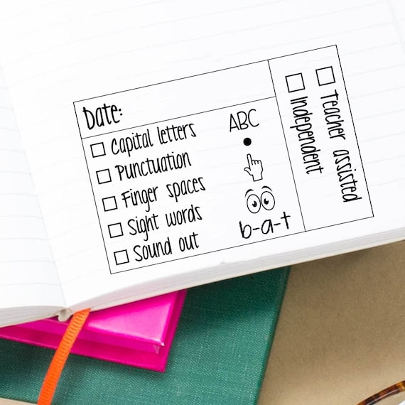 Grading Assessment Teacher Stamp, Writing Mark Stamps, Teacher Gifts, Classroom Stamps, School Stamp, Rubber Teacher Grading Stamper