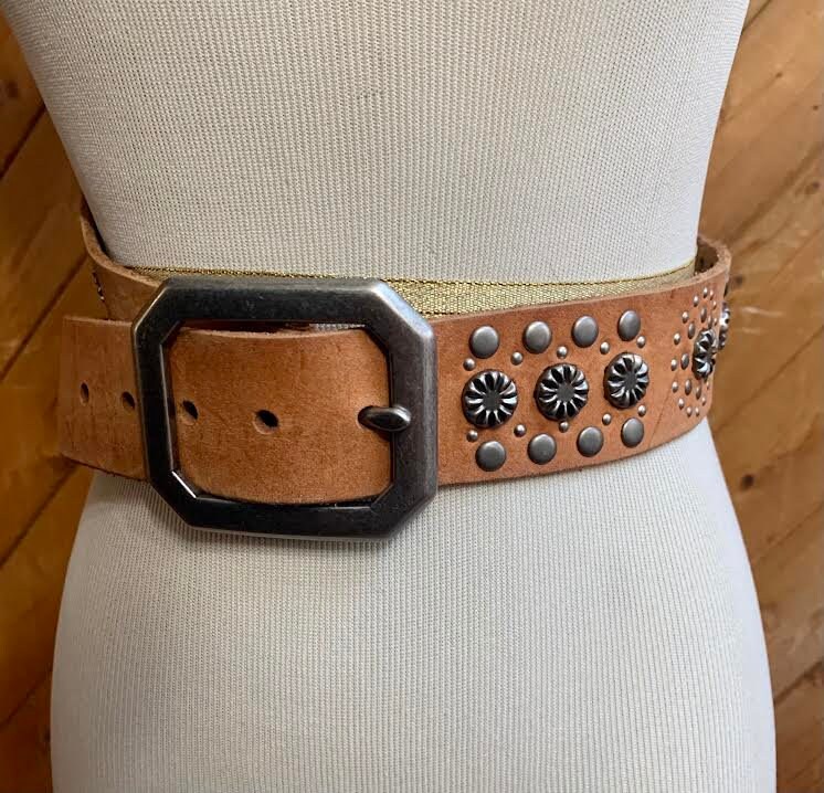 Arden B Leather Wrap Belt Arden B Genuine Leather Brown Vintage Belt With Round Buckle  main image 3
