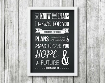 DESCARGA INSTANTE - Jeremías 29:11 Impresión del versículo bíblico