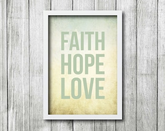 DESCARGA INSTANTE - Faith Hope Love Print