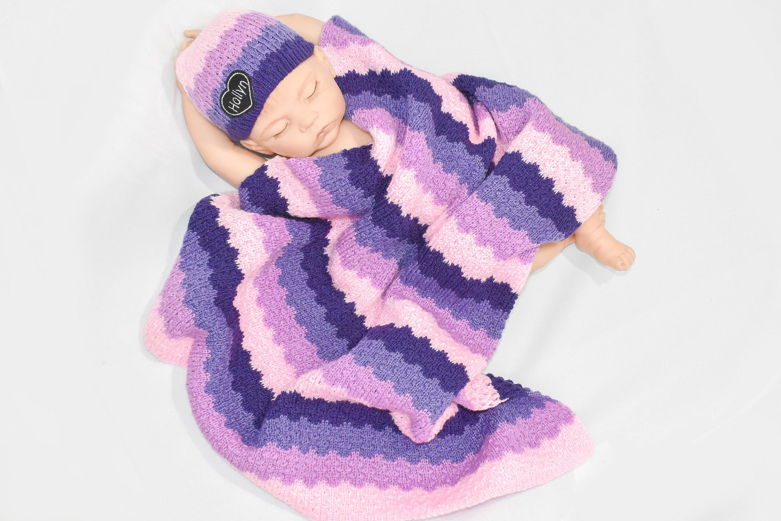 Custom Personalized Swaddle Set Boy Knitted Baby Blanket Etsy