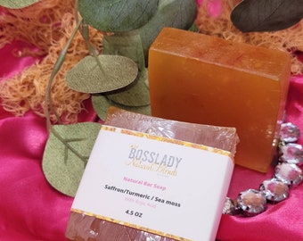 Saffron soap, Saffron sea moss soap, turmeric soap, kojic acid soap