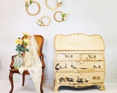 This beautiful Chippendale style mahogany drop front Secretary Desk Dresser