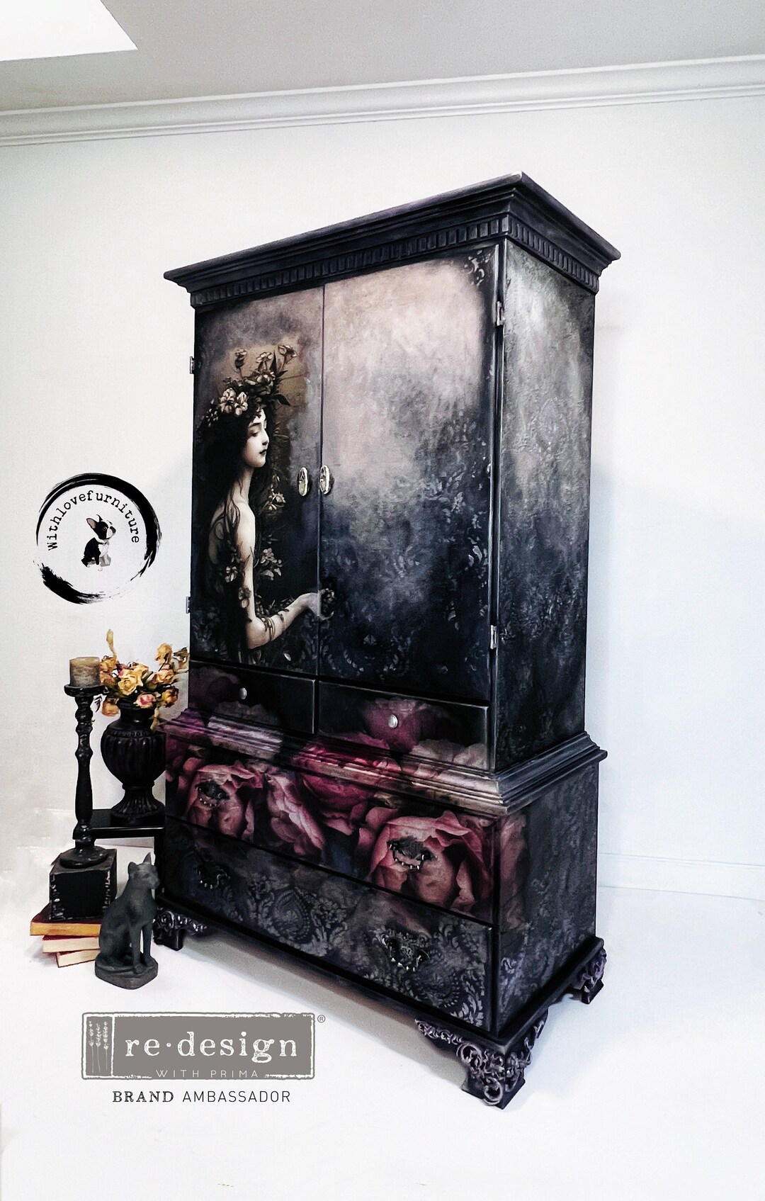 Gothic Eclectic Armoire Hand Painted Fairy Tale Inspired Bedroom