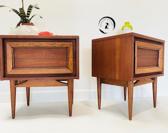Basic Witz mid century 2-drawer nightstands /Side tables/ Mid Century Tables/ Mid Century Furniture/ Boho