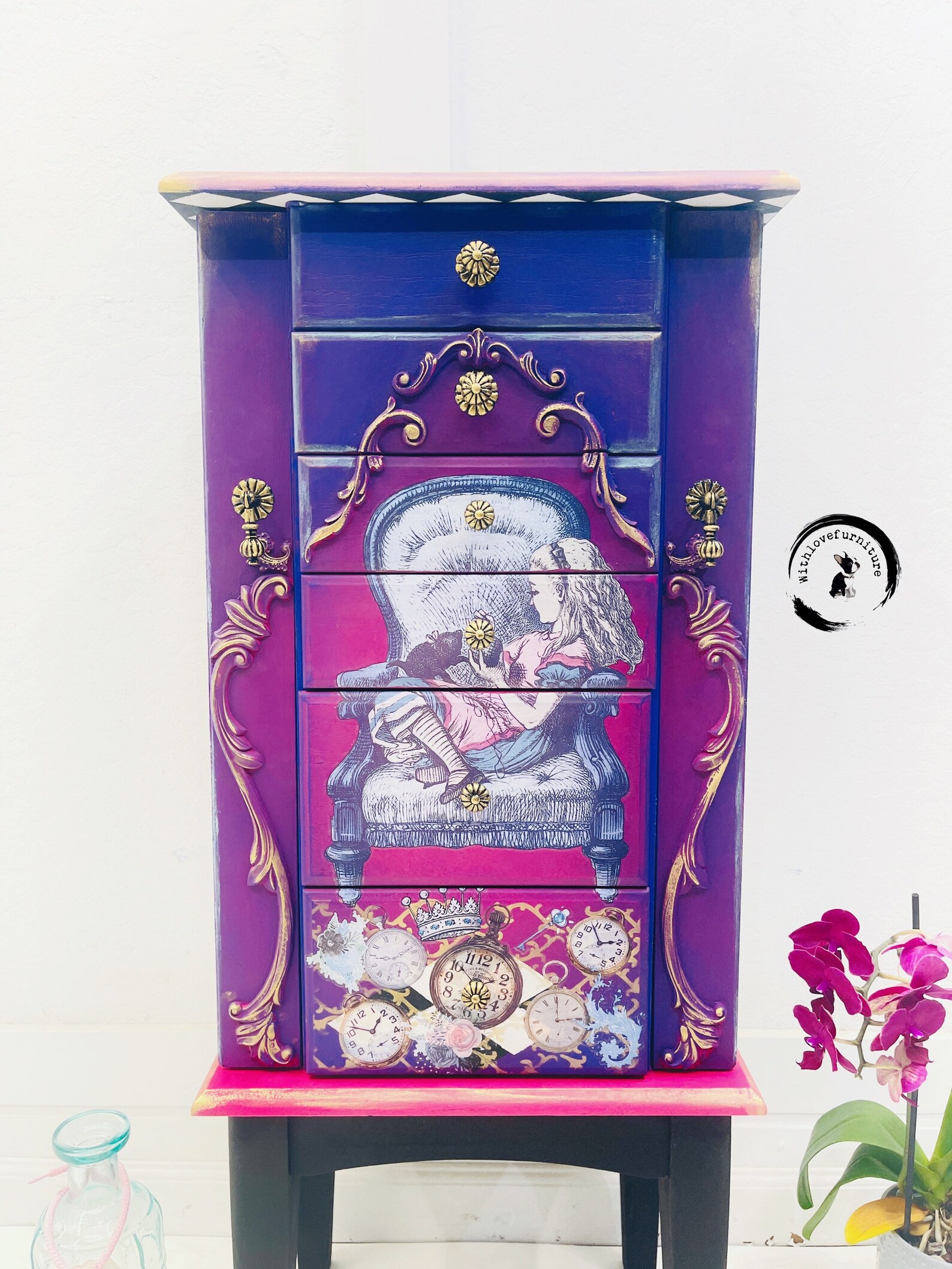 Eclectic Jewelry Armoire pintado a mano cuento de hadas | Etsy