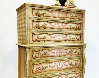 Elegant Highboy French Provincial Dresser