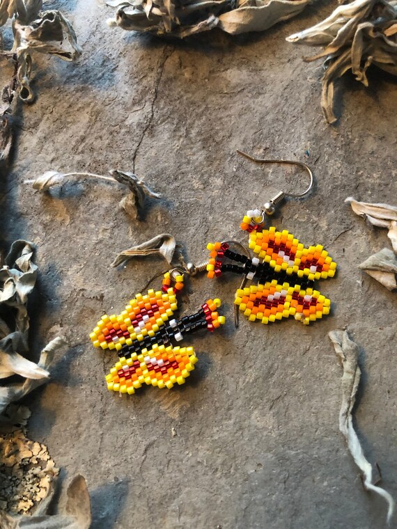 Beaded Butterfly Earrings