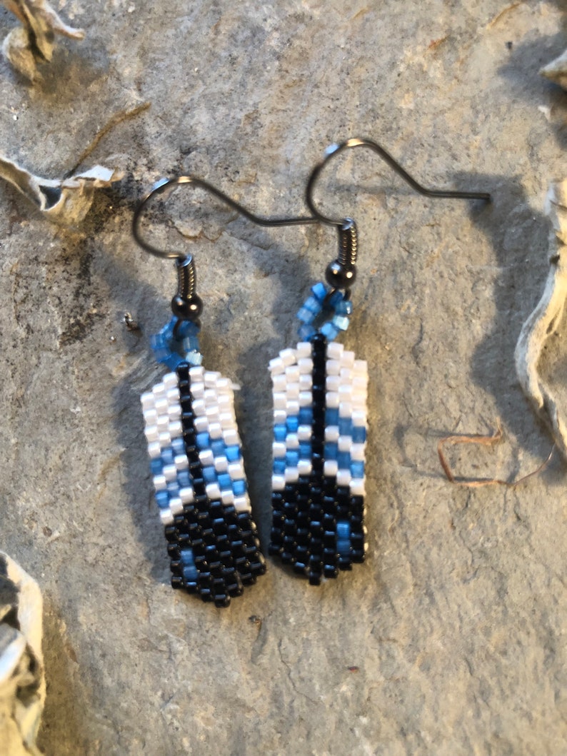 Beaded Eagle Feather Earrings Etsy