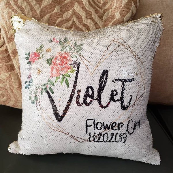 Personalized Flower Girl Gift - Flower Girl Proposal Pillow - Junior Bridesmaid Gift - Custom Flower Girl Gift - Wedding Party Gift