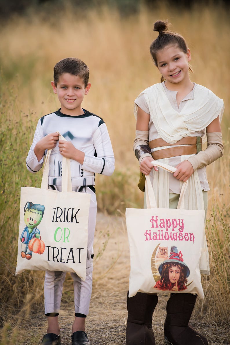 Trick or Treat Tote Frankenstein Bag Halloween Treat Bag Trick or Treat Bag Halloween Bag Boy Candy Bag Trick it Treat Bag Boy