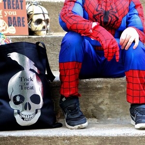 Trick or Treat Bag - Halloween Bag - Halloween Bag for Boy - Trick or Treat Tote - Skull Bag - Halloween Treat Bag - Skull Candy Bag - Skull