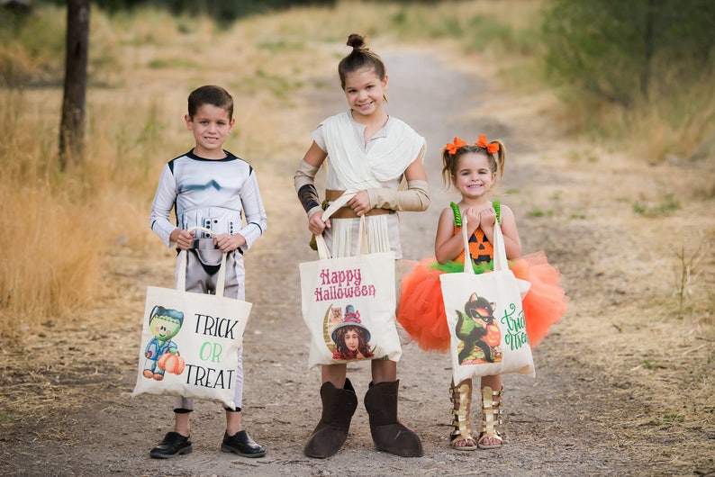 Trick or Treat Tote Frankenstein Bag Halloween Treat Bag Trick or Treat Bag Halloween Bag Boy Candy Bag Trick it Treat Bag Boy