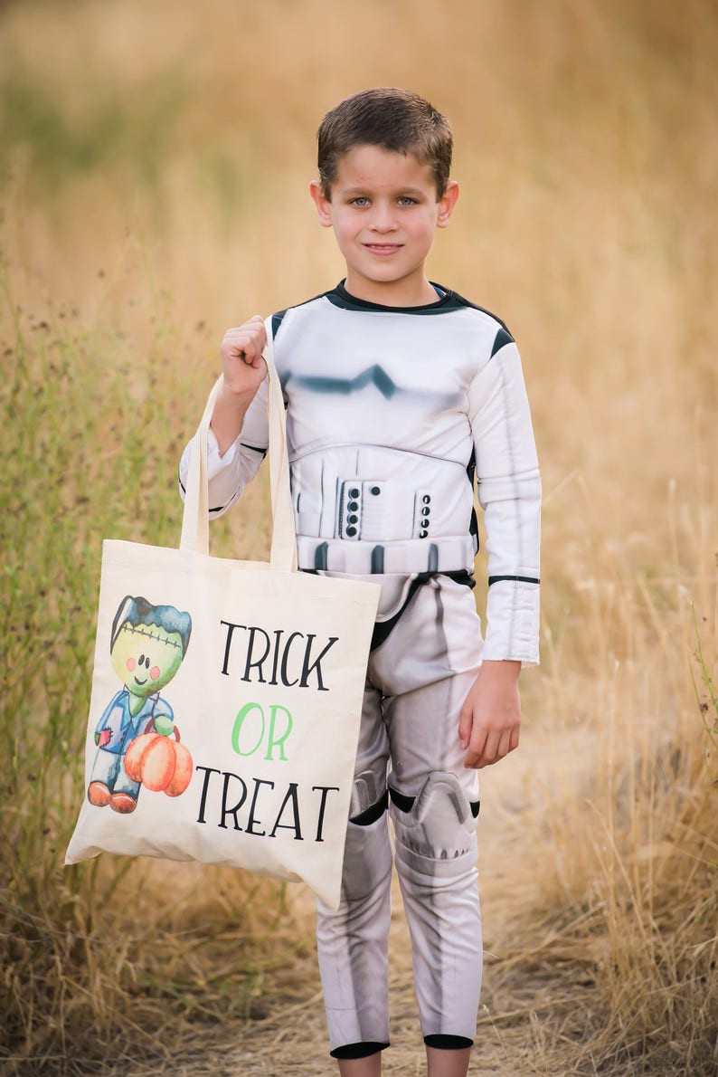Trick or Treat Tote Frankenstein Bag Halloween Treat Bag Trick or Treat Bag Halloween Bag Boy Candy Bag Trick it Treat Bag Boy