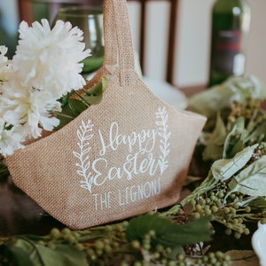 Easter Table Decorations Farmhouse Easter Decor Personalized Easter Gift Basket Easter Table Centerpiece Happy Easter image 6