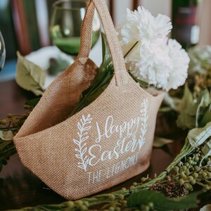 Easter Table Decorations Farmhouse Easter Decor Personalized Easter Gift Basket Easter Table Centerpiece Happy Easter image 5