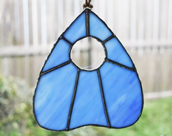 Champagne Iridescent Planchette Ouija Witch Stained Glass Suncatcher Wall Hanging