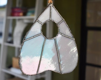 Champagne Iridescent Planchette Ouija Witch Stained Glass Suncatcher Wall Hanging