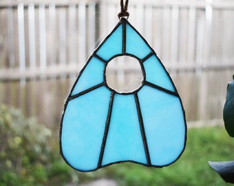 Champagne Iridescent Planchette Ouija Witch Stained Glass Suncatcher Wall Hanging