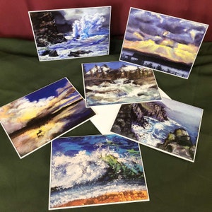carte de souhait, reproduction de pastel et technique mixes, série paysages