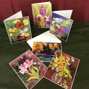 carte de souhait, reproduction de pastel, série fleurs et couleurs