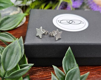 Chunky Stars, Stud Earrings - Handcrafted Everyday Jewellery, Sustainable Sterling Silver. Hand Made in Northern Ireland