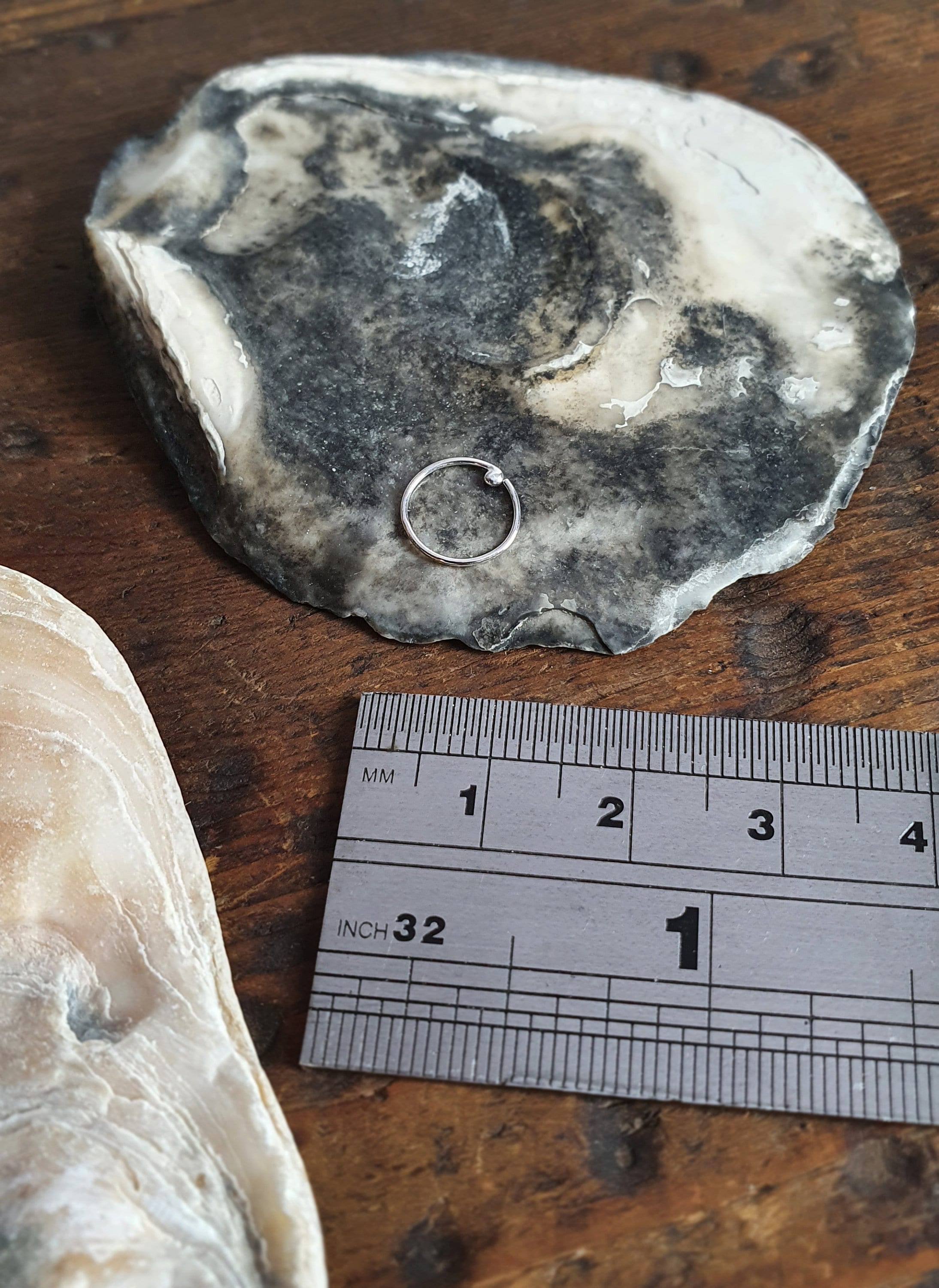 Anello Per Il Naso Con Perline Di Opale, Anello Per Il Naso In Argento Sterling 925 - Foto 3